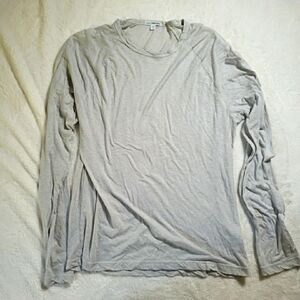 New Rare James Perse Luxe Lotus Long Sleeve Shirt Mens 2 Stone Lightweight